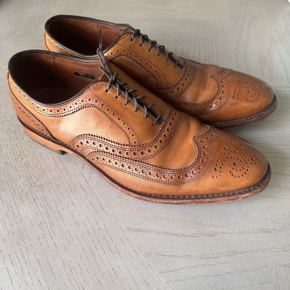 Allen Edmonds McAllister Wingtip Oxford Shoes Mens 10 D Walnut Brown Brogue